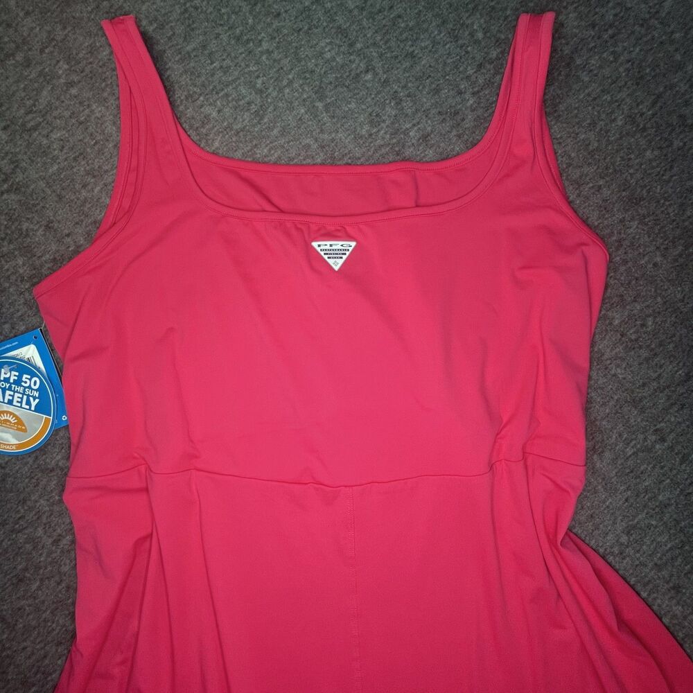 NWT Columbia UPF 50 Sun Protection Coverup PFG Freezer Dress 2XL Hot Pink Swim - Picture 7 of 8